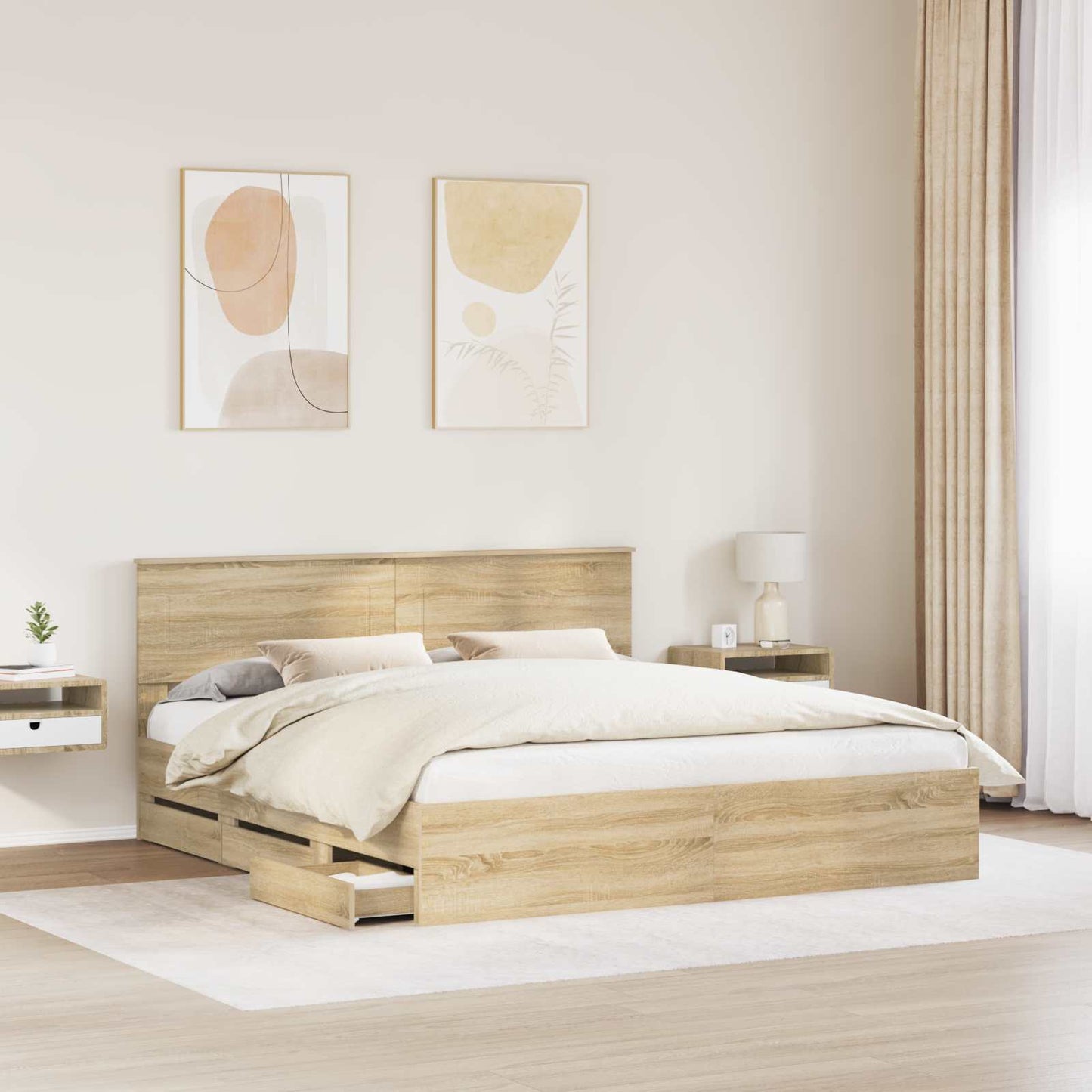 vidaXL Bettrahmen Sonoma-Eiche 180 x 200 cm Ingenieurs Holz