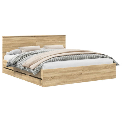 vidaXL Bettrahmen Sonoma-Eiche 180 x 200 cm Ingenieurs Holz