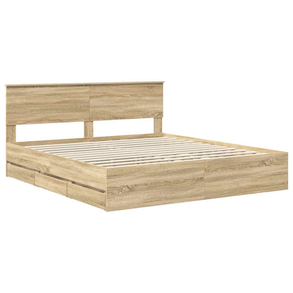 vidaXL Bettrahmen Sonoma-Eiche 180 x 200 cm Ingenieurs Holz