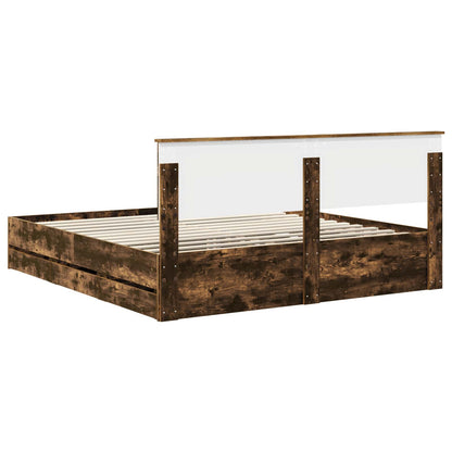 vidaXL Bettrahmen Geräucherte Eiche 180 x 200 cm Ingenieurs Holz
