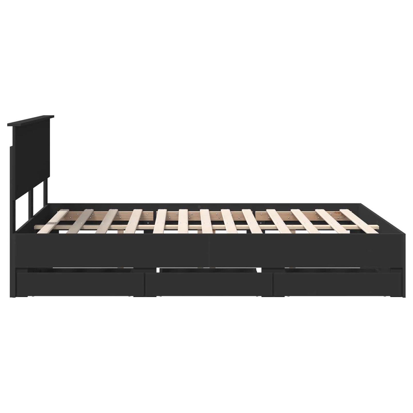 vidaXL Bettrahmen mit Schubladen Schwarz 160 x 200 cm Ingenieurs Holz