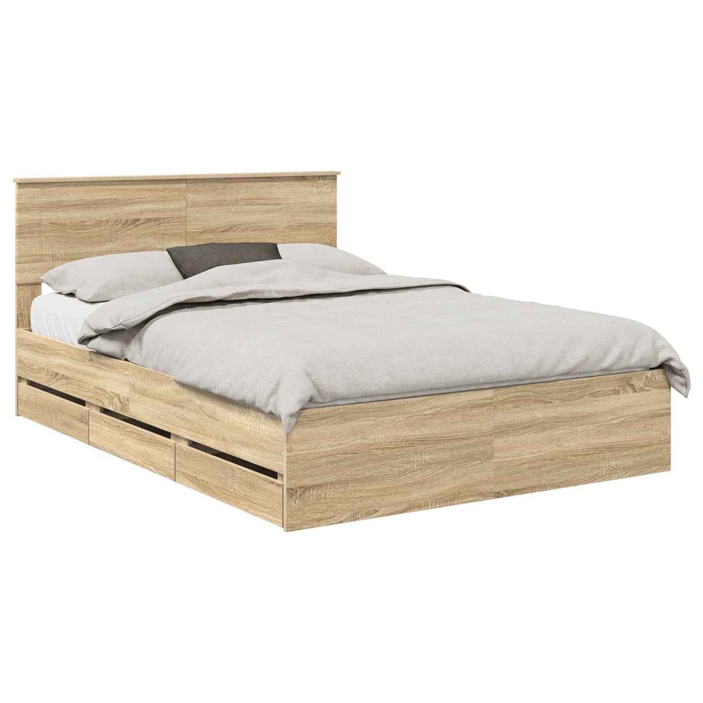 vidaXL Bettrahmen Sonoma-Eiche 160 x 200 cm Ingenieurs Holz