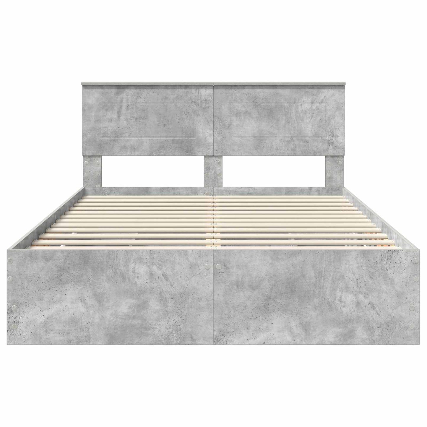 vidaXL Bettrahmen mit Kopfteil Beton Grau 160 x 200 cm Ingenieurs Holz