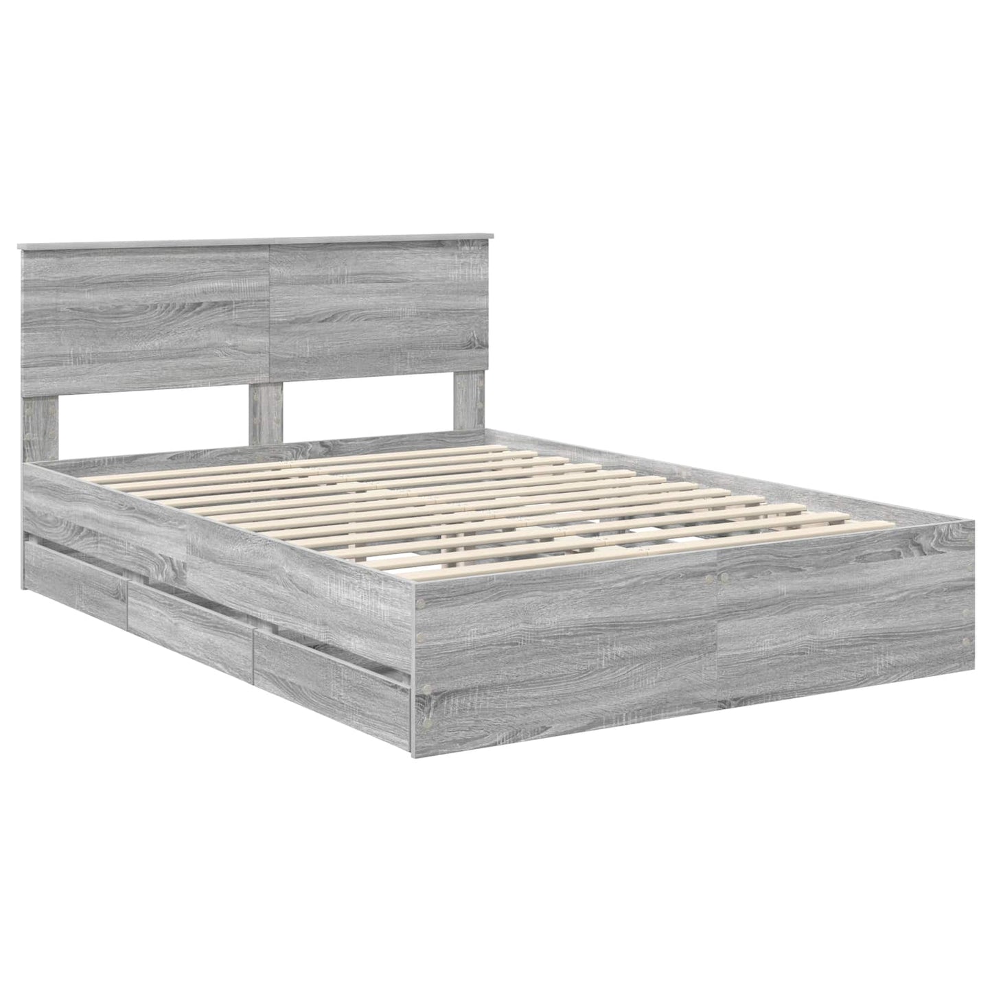 vidaXL Bettrahmen Graues Sonoma 160 x 200 cm Ingenieurs Holz