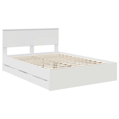 vidaXL Bettrahmen mit Schubladen Weiß 140 x 190 cm Ingenieurs Holz