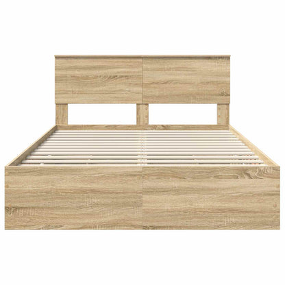 vidaXL Bettrahmen Sonoma-Eiche 140 x 190 cm Ingenieurs Holz