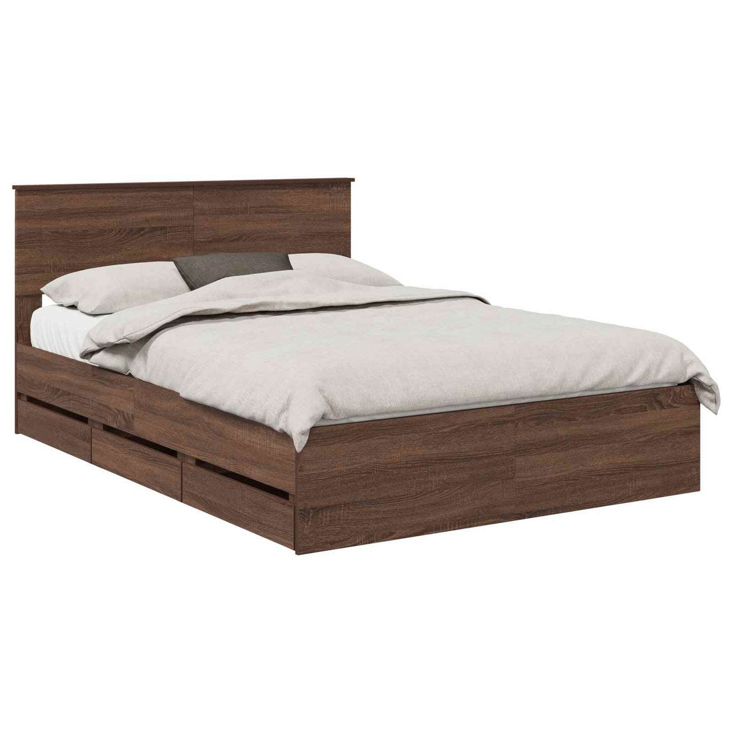 vidaXL Bettrahmen Braun Eichen-Optik 140 x 190 cm Ingenieurs Holz