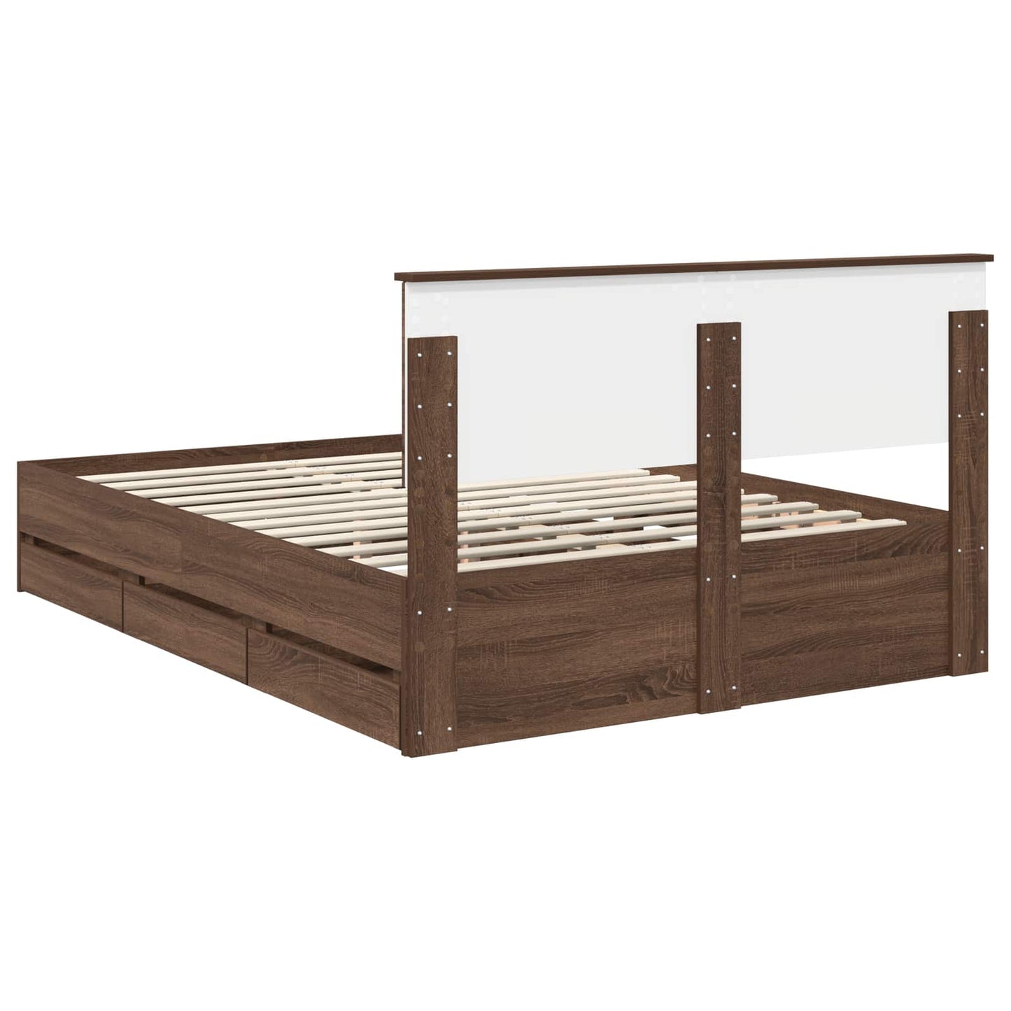 vidaXL Bettrahmen Braun Eichen-Optik 140 x 190 cm Ingenieurs Holz