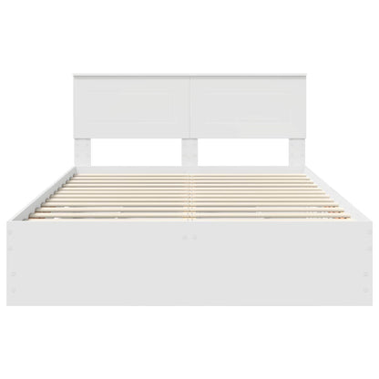 vidaXL Bettrahmen mit Schubladen Weiß 140 x 200 cm Ingenieurs Holz