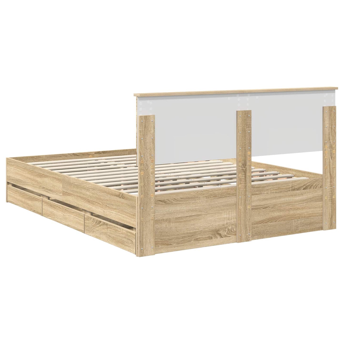 vidaXL Bettrahmen Sonoma-Eiche 140 x 200 cm Ingenieurs Holz