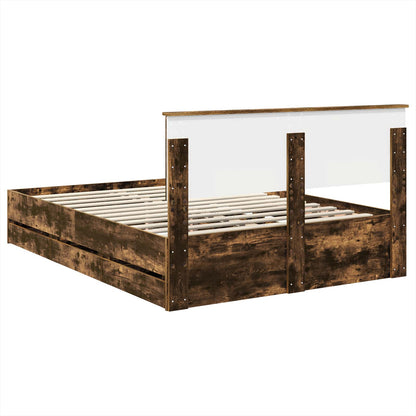 vidaXL Bettrahmen Geräucherte Eiche 140 x 200 cm Ingenieurs Holz