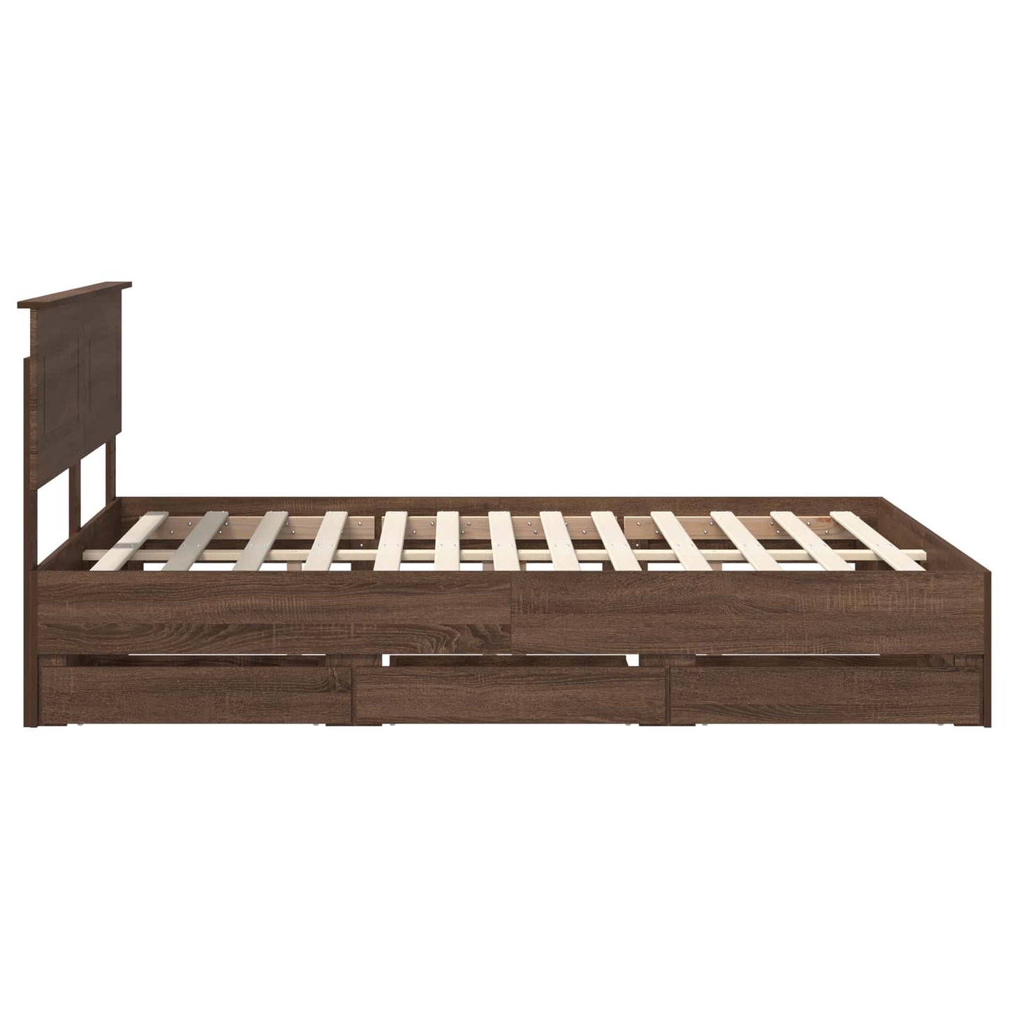 vidaXL Bettrahmen Braun Eichen-Optik 140 x 200 cm Ingenieurs Holz