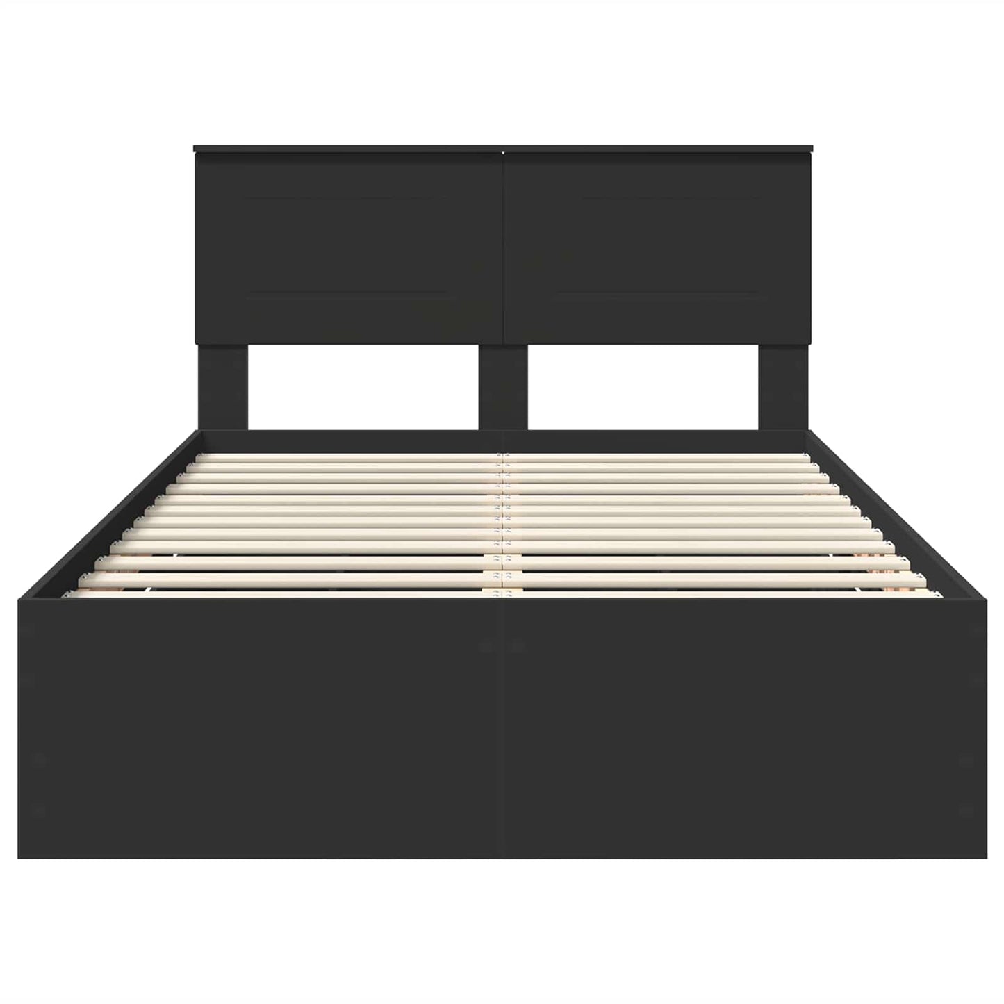 vidaXL Bettrahmen mit Schubladen Schwarz 135 x 190 cm Ingenieurs Holz
