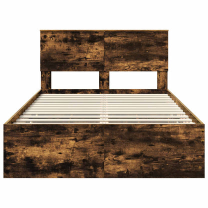 vidaXL Bettrahmen Geräucherte Eiche 135 x 190 cm Ingenieurs Holz