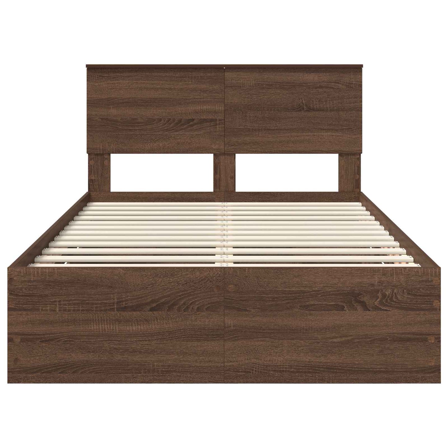 vidaXL Bettrahmen Braun Eichen-Optik 135 x 190 cm Ingenieurs Holz