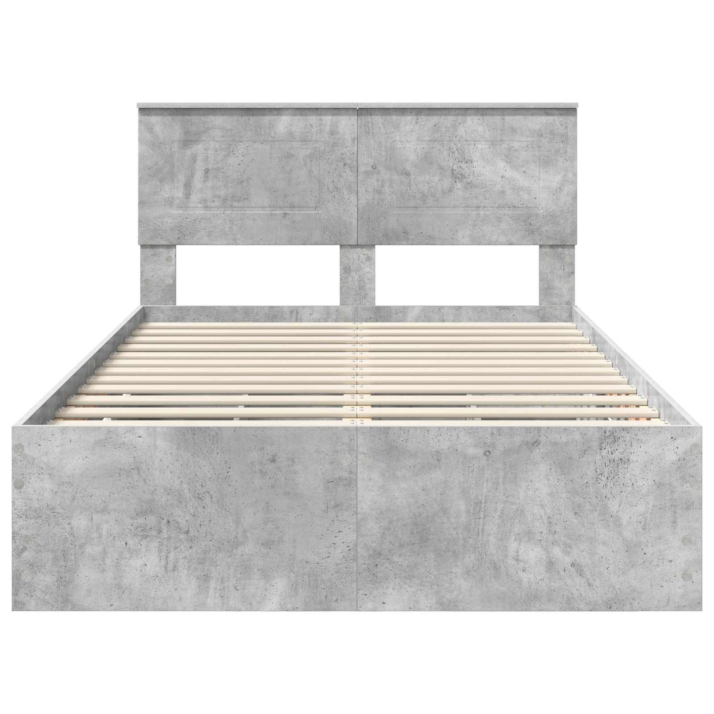 vidaXL Bettrahmen mit Kopfteil Beton Grau 120 x 190 cm Ingenieurs Holz