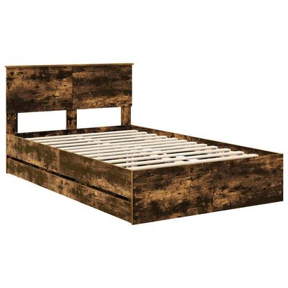 vidaXL Bettrahmen Geräucherte Eiche 120 x 190 cm Ingenieurs Holz