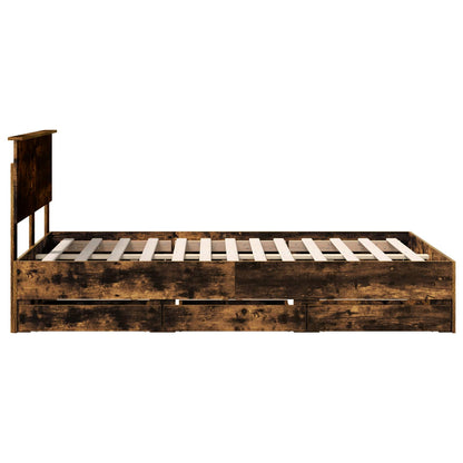 vidaXL Bettrahmen Geräucherte Eiche 120 x 190 cm Ingenieurs Holz