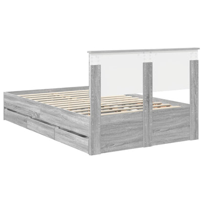 vidaXL Bettrahmen Graues Sonoma 120 x 190 cm Ingenieurs Holz