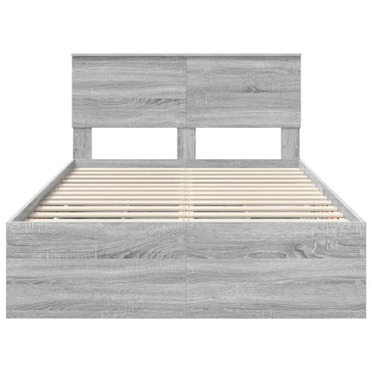 vidaXL Bettrahmen Graues Sonoma 120 x 190 cm Ingenieurs Holz
