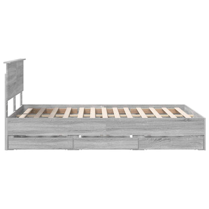 vidaXL Bettrahmen Graues Sonoma 120 x 190 cm Ingenieurs Holz