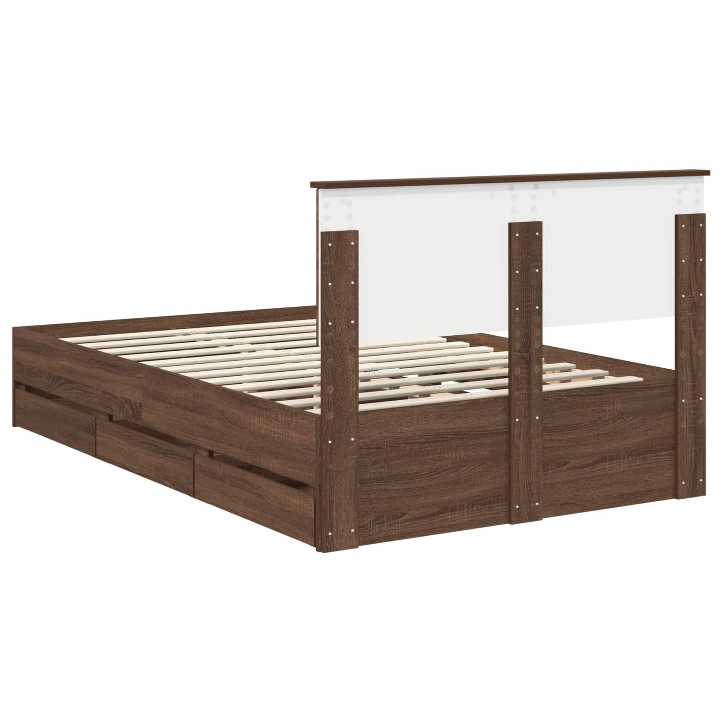 vidaXL Bettrahmen Braun Eichen-Optik 120 x 190 cm Ingenieurs Holz