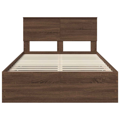 vidaXL Bettrahmen Braun Eichen-Optik 120 x 190 cm Ingenieurs Holz