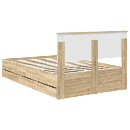 vidaXL Bettrahmen Sonoma-Eiche 120 x 200 cm Ingenieurs Holz