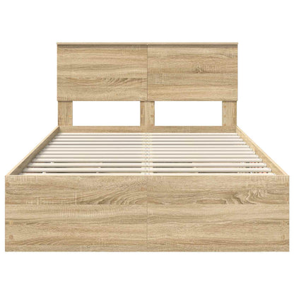 vidaXL Bettrahmen Sonoma-Eiche 120 x 200 cm Ingenieurs Holz