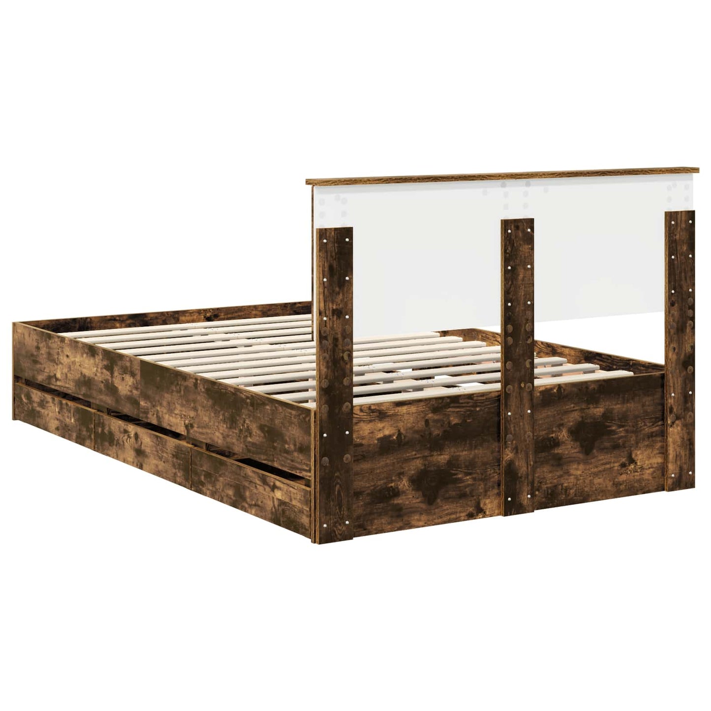 vidaXL Cadre de lit Chêne fumé 120 x 200 cm Bois d'ingénierie