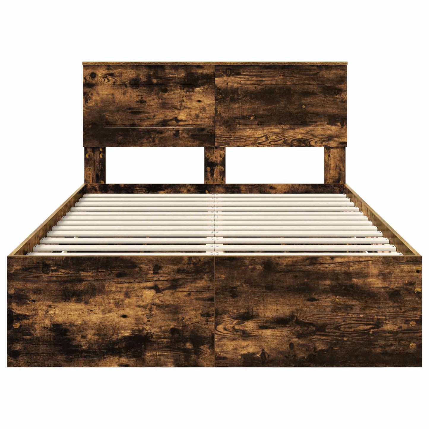 vidaXL Cadre de lit Chêne fumé 120 x 200 cm Bois d'ingénierie