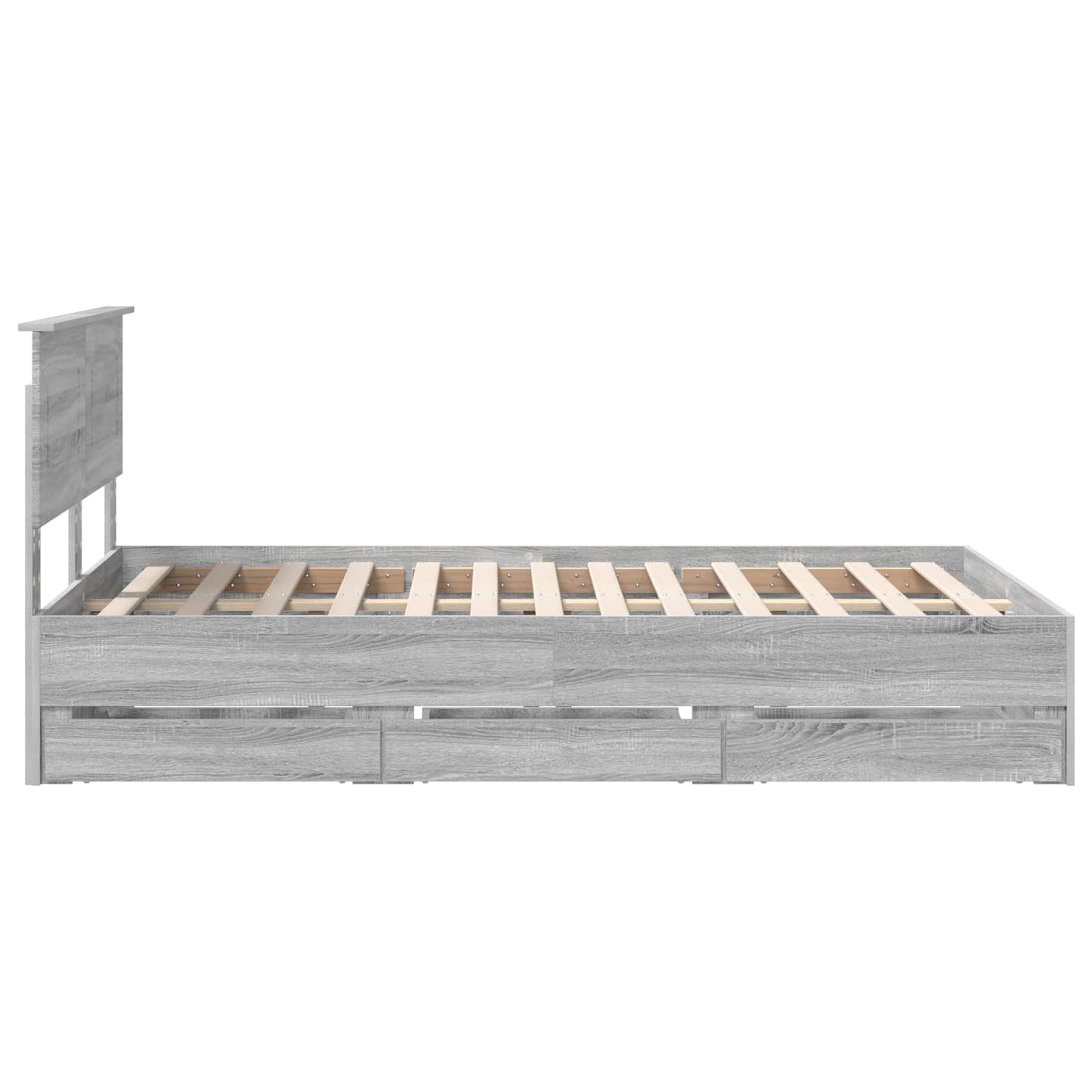 vidaXL Bettrahmen Graues Sonoma 120 x 200 cm Ingenieurs Holz