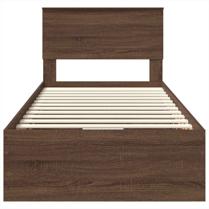 Bettrahmen Braun Eichen-Optik 100 x 200 cm Ingenieurs Holz