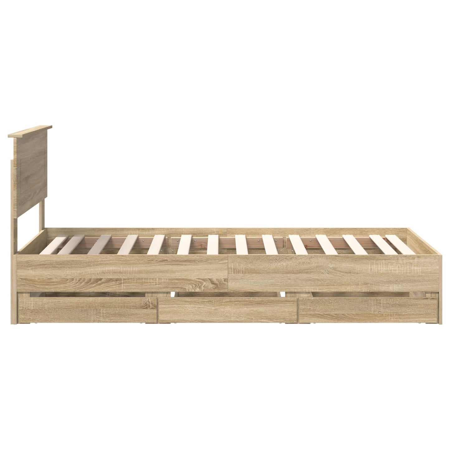 vidaXL Bettrahmen Sonoma-Eiche 90 x 190 cm Ingenieurs Holz