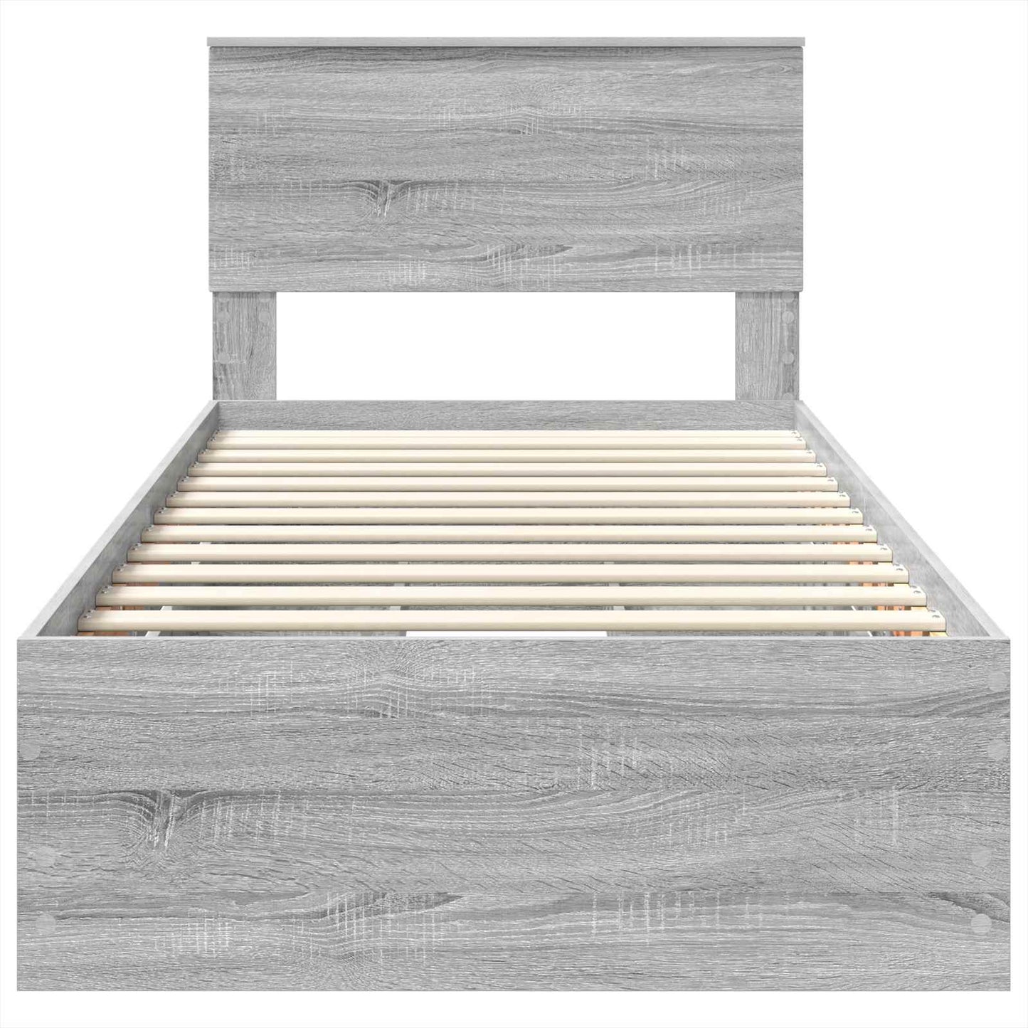 vidaXL Bettrahmen Graues Sonoma 90 x 190 cm Ingenieurs Holz