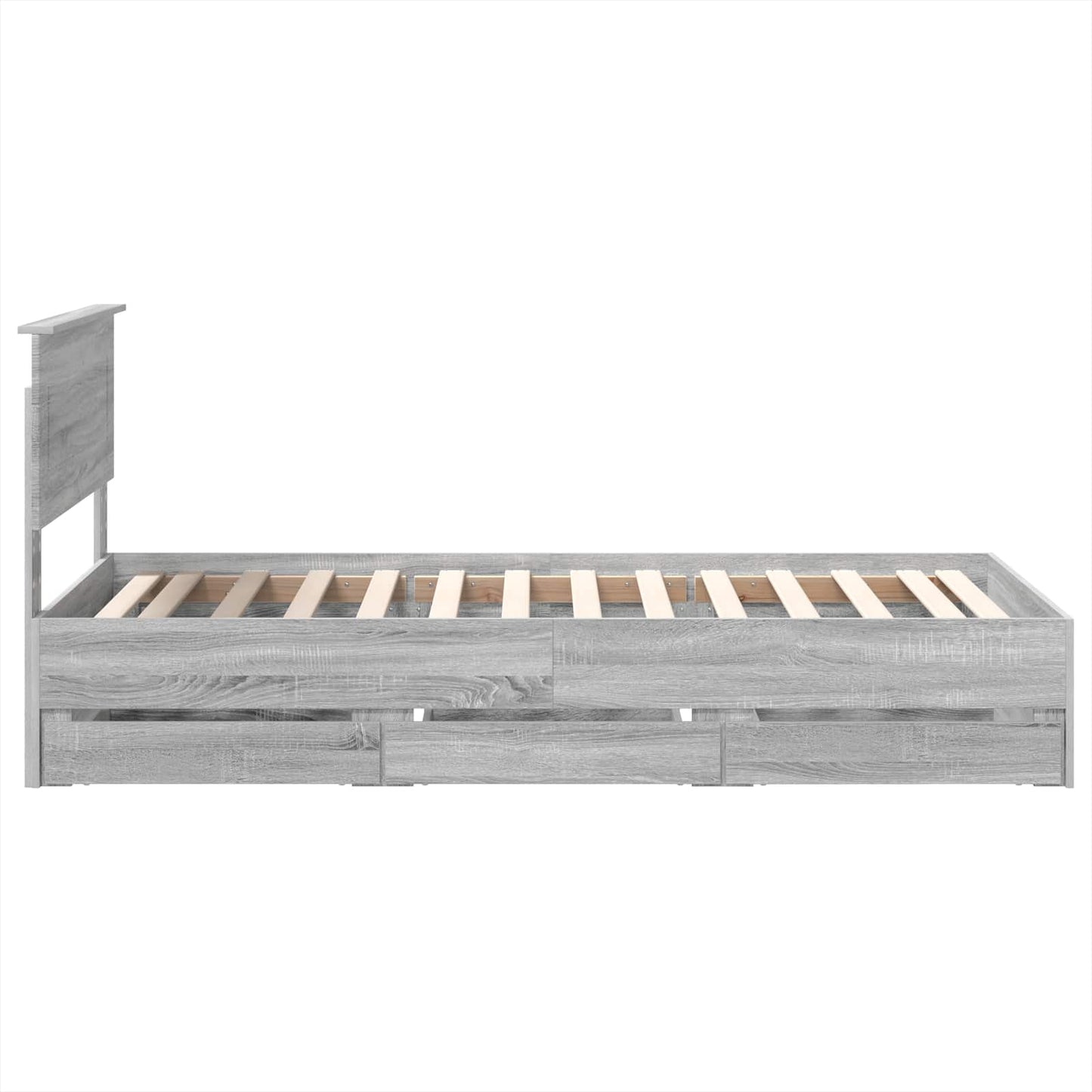 vidaXL Bettrahmen Graues Sonoma 90 x 190 cm Ingenieurs Holz