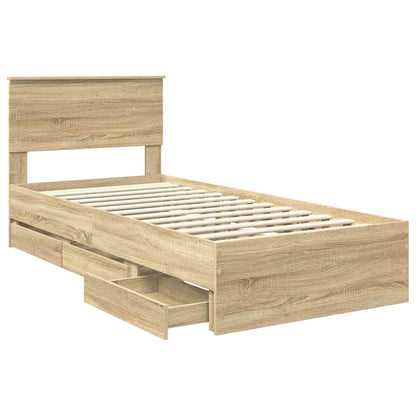vidaXL Bettrahmen Sonoma-Eiche 90 x 200 cm Ingenieurs Holz