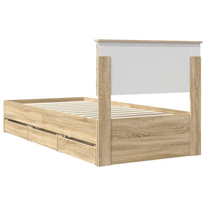 vidaXL Bettrahmen Sonoma-Eiche 90 x 200 cm Ingenieurs Holz