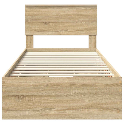 vidaXL Bettrahmen Sonoma-Eiche 90 x 200 cm Ingenieurs Holz