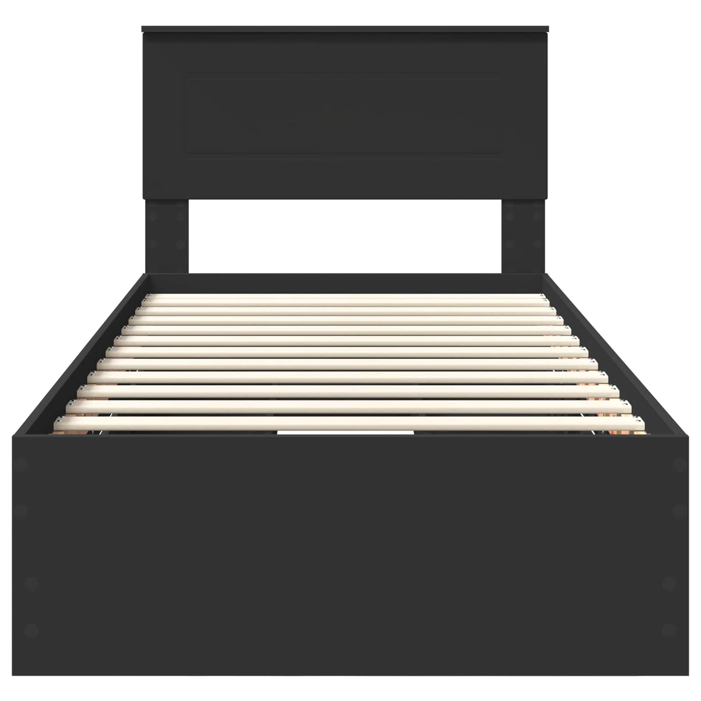 vidaXL Bettrahmen mit Schubladen Schwarz 75 x 190 cm Ingenieurs Holz