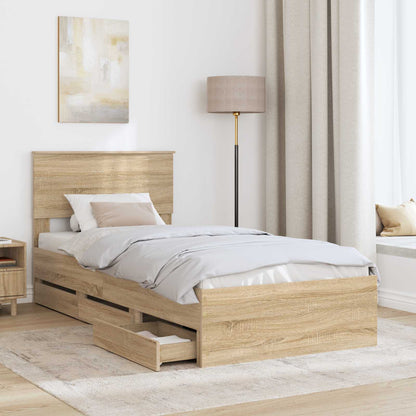 vidaXL Cadre de lit Chêne Sonoma 75 x 190 cm Bois d'ingénierie