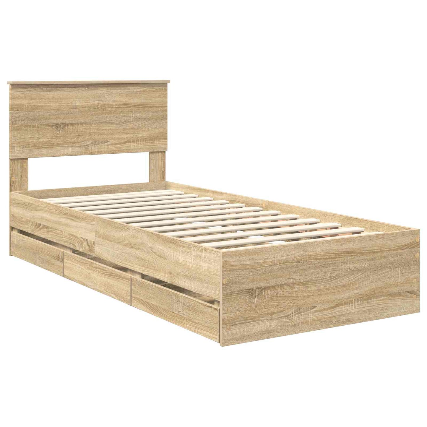 vidaXL Cadre de lit Chêne Sonoma 75 x 190 cm Bois d'ingénierie