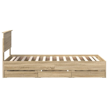 vidaXL Cadre de lit Chêne Sonoma 75 x 190 cm Bois d'ingénierie