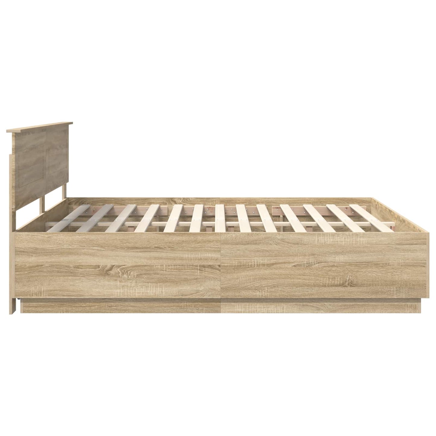 vidaXL Cadre de lit avec tête de lit chêne Sonoma 200 x 200 cm Bois d'ingénierie