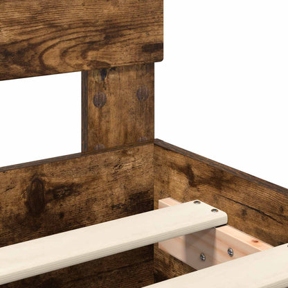 vidaXL Cadre de lit Chêne fumé 200 x 200 cm Bois d'ingénierie