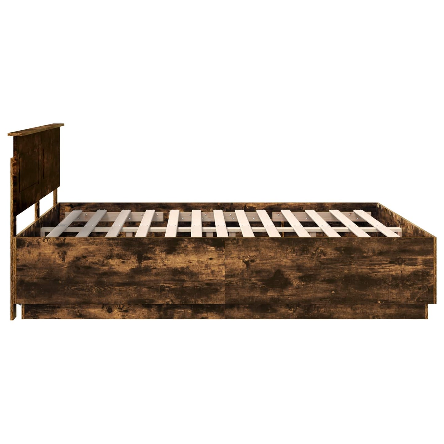 vidaXL Cadre de lit Chêne fumé 200 x 200 cm Bois d'ingénierie