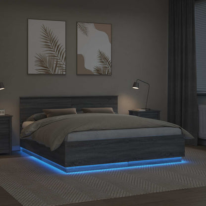 Bettrahmen Graues Sonoma 200 x 200 cm Holzwerkstoff