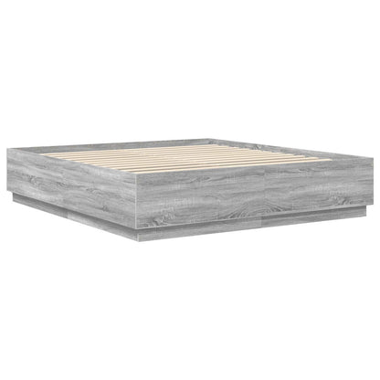 vidaXL Bettrahmen Graues Sonoma 180 x 200 cm Holzwerkstoff
