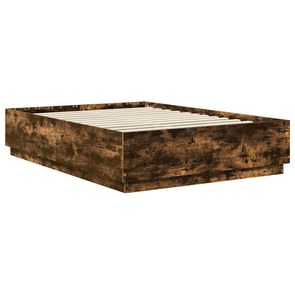 vidaXL Bettrahmen Geräucherte Eiche 160 x 200 cm Holzwerkstoff