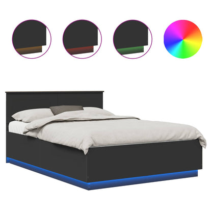 Bettrahmen mit Kopfteil Schwarz 150 x 200 cm Holzwerkstoff